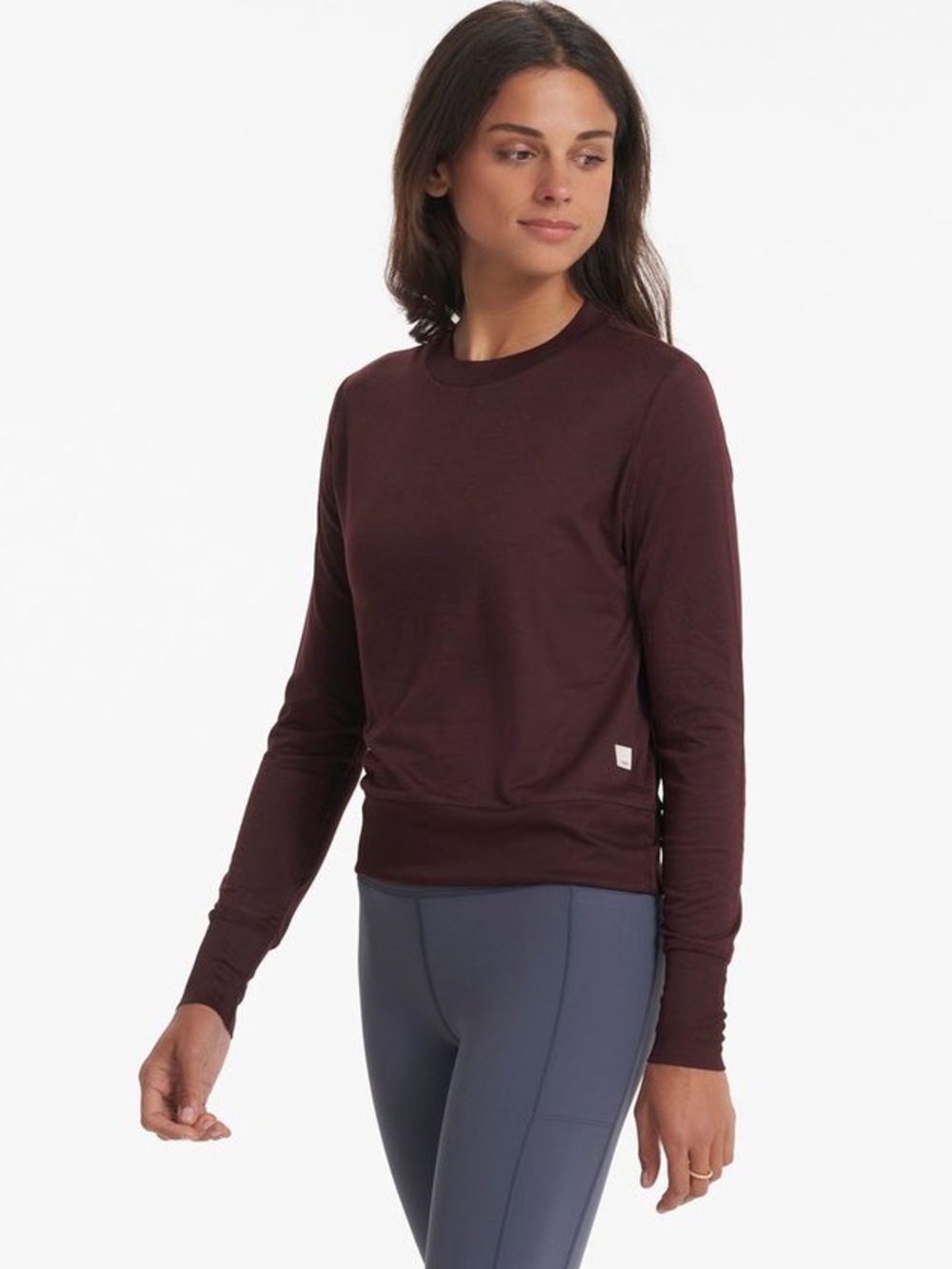 Vuori Long Sleeve Crewneck pullover Top lightweight Burgundy nwt med athleisure